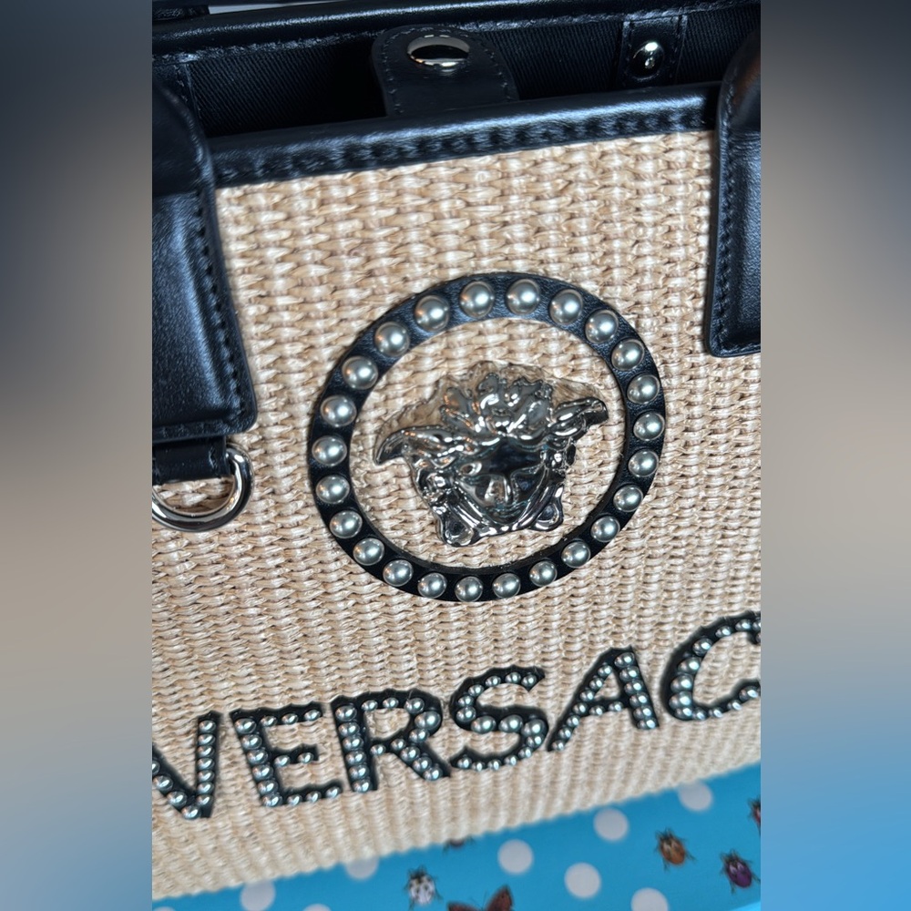 Versace Tan and Black Tote Bag with Structured Design - Picture 5 of 6